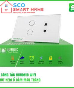 Công tắc ổ cắm Hunonic màu trắng