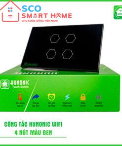 công tắc thông minh hunonic wifi 4 nút màu đen