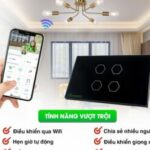 công tắc thông minh hunonic wifi 4 nút màu đen