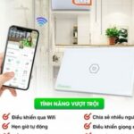 công tắc thông minh hunonic wifi công suất lớn cho bình nóng lạnh, máy bơm màu trắng cảm ứng giá rẻ, điều khiển đèn từ xa qua điện thoại