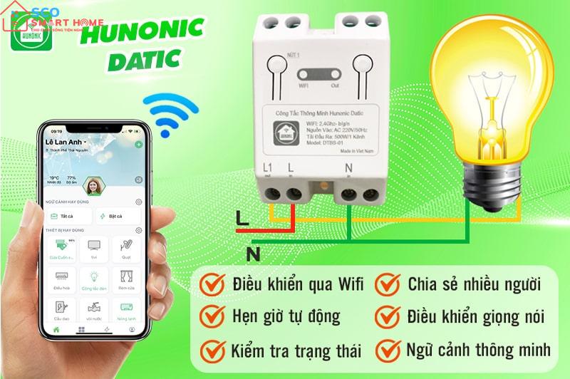 Công Tắc Thông Minh Wifi Hunonic Datic