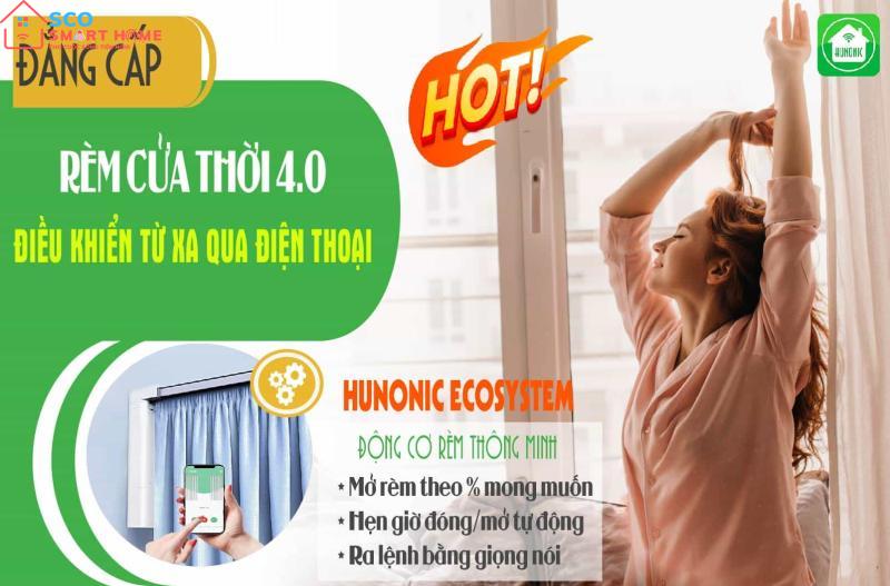 Động cơ rèm thông minh Hunonic Ecosystem | Điều khiển rèm từ xa qua điện thoại