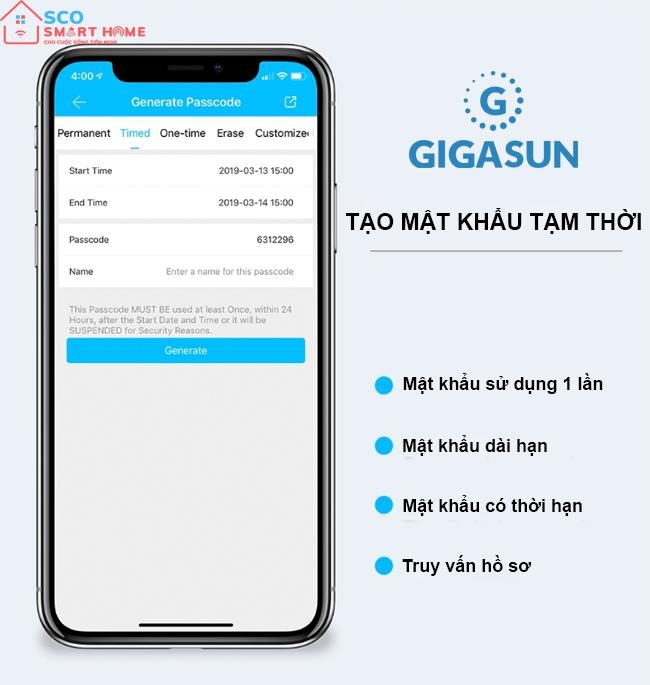 Khóa cửa thông minh Gigasun D07R