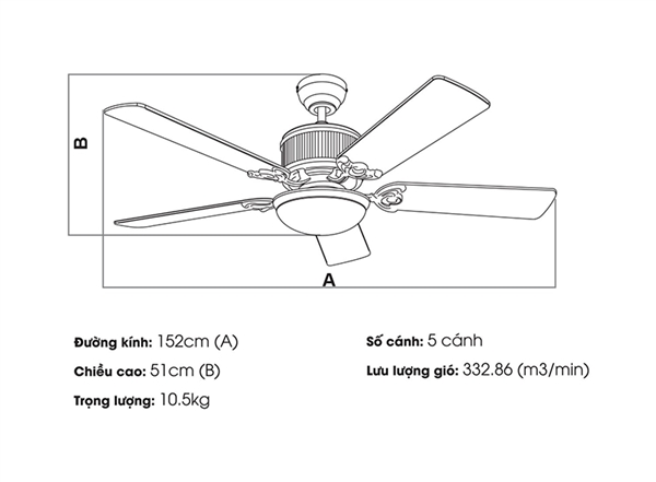 Quạt trần Nhật KAIYOKUKAN IWA 218