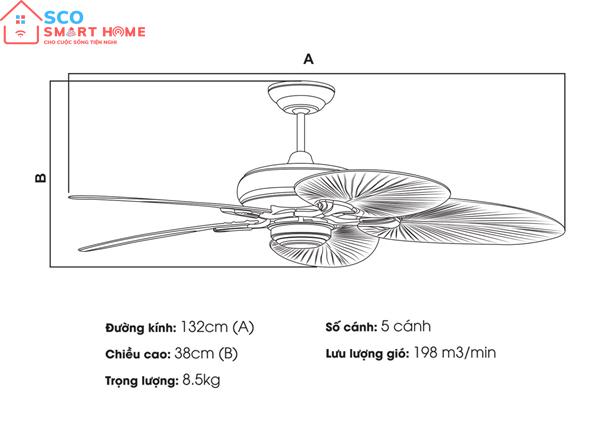 Quạt trần Nhật KAIYOKUKAN KIKU 3310