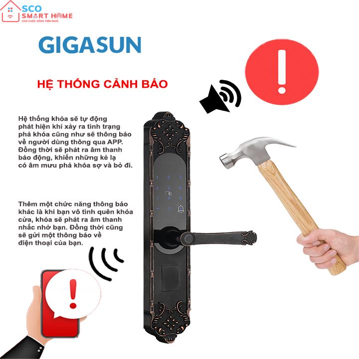 Khóa cửa vân tay cổ điển thông minh Gigasun X3B