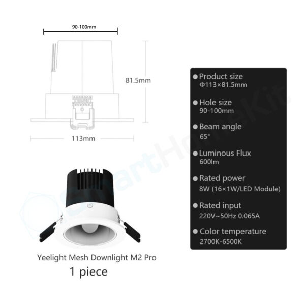 yeelight mesh downlight m2 pto smart homekit technical web logo