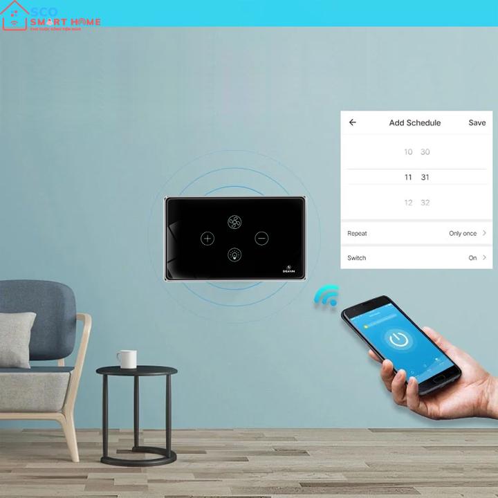 Công tắc cảm ứng thông minh US Quạt và đèn GS FL01